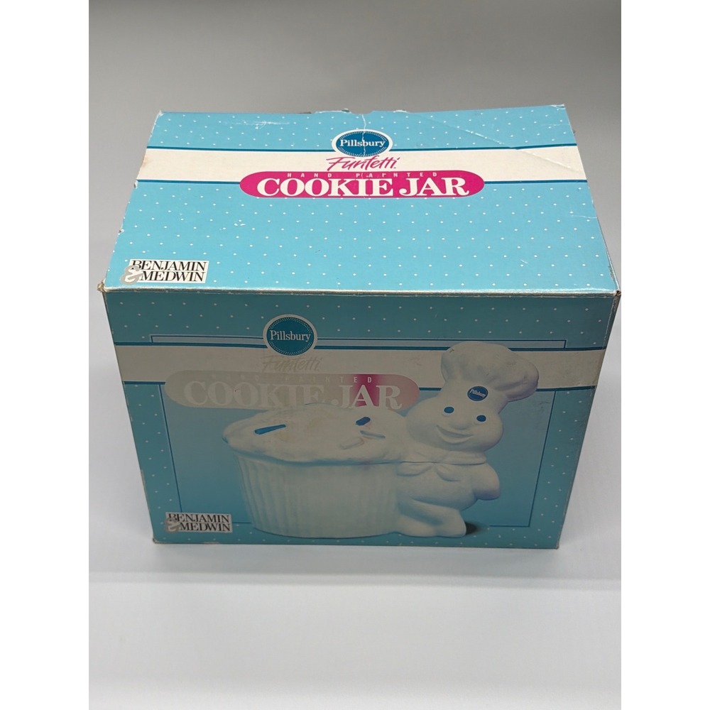 Pillsbury Funfetti Cookie Jar‎ Hand Painted Benjamin Medwin 1992 Ceramic Cupcake